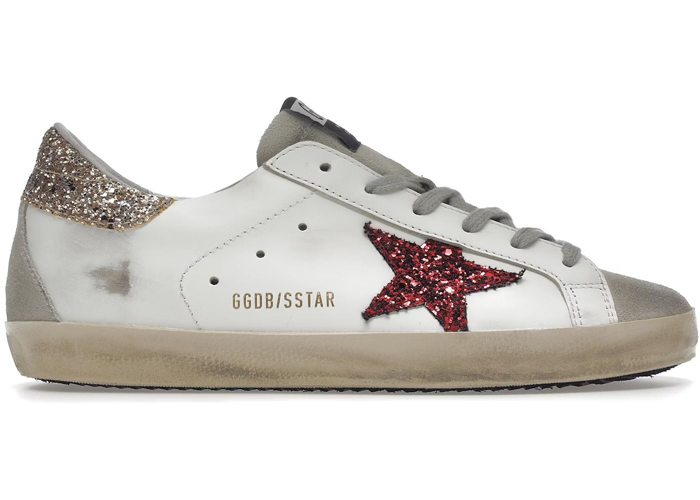 Golden Goose - White red glitter